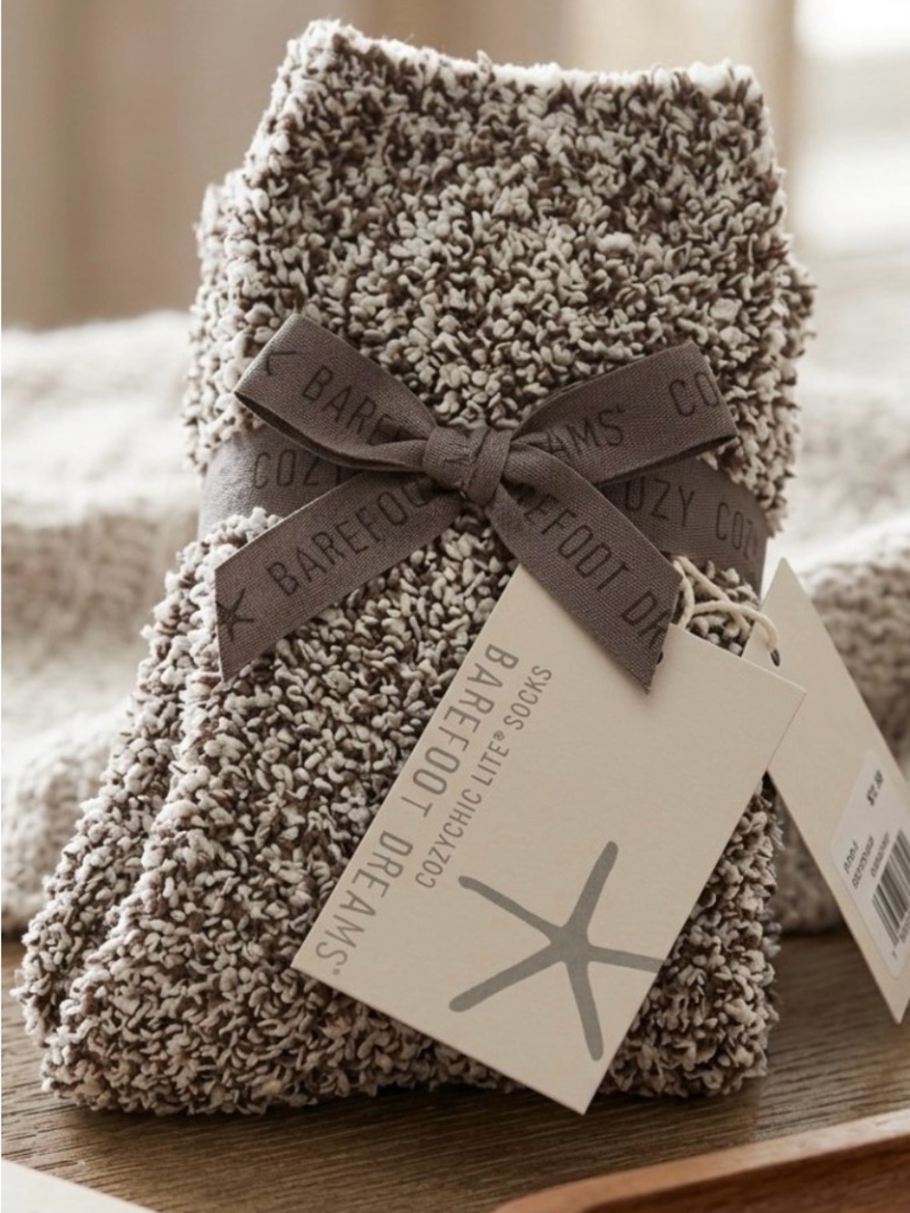 Barefoot Dreams CozyChic Lite Accent Pillow in Taupe and Cream